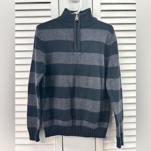 Retrofit Size 5 Black & Grey Striped 1/4 Zip Sweater